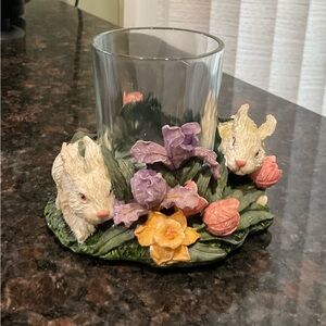 Floral Bunny Votive Candle Holder